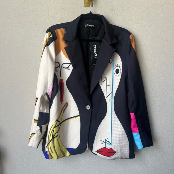 NWT Zcrave F3TISH Artsy Blazer in Black Size Medium - Picture 3 of 7